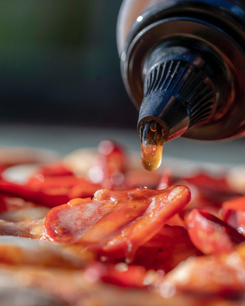 Hot Honey drizzled over Pepperoni Pizza