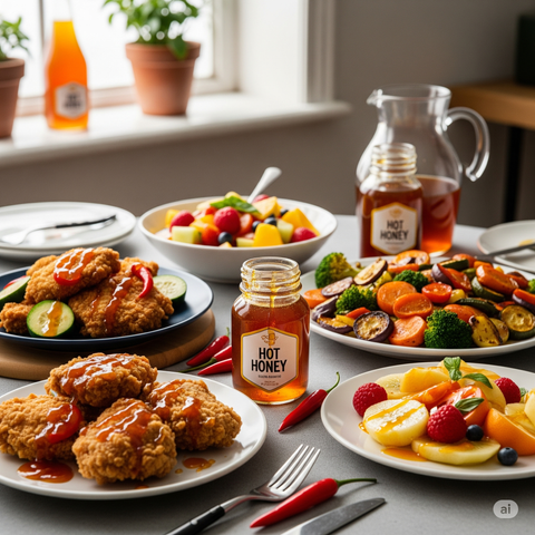 Hot Honey Pairings Perfect Matches for Sweet and Savoury Dishes - image of food dishes using hot honey